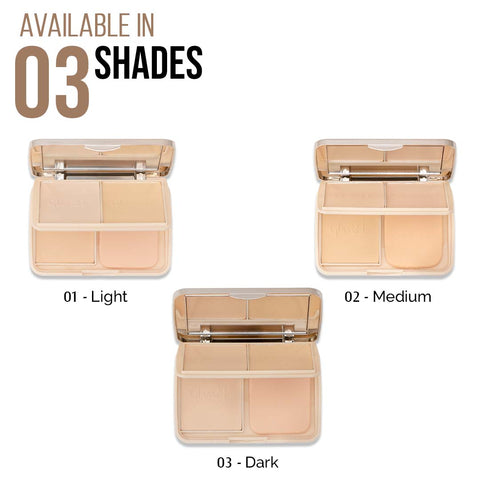 Glam21 3-in-1 Powder Cake Oil Control Compact Longlasting Soft Matte & Oil Free Formula Compact (Medium, 27 g)