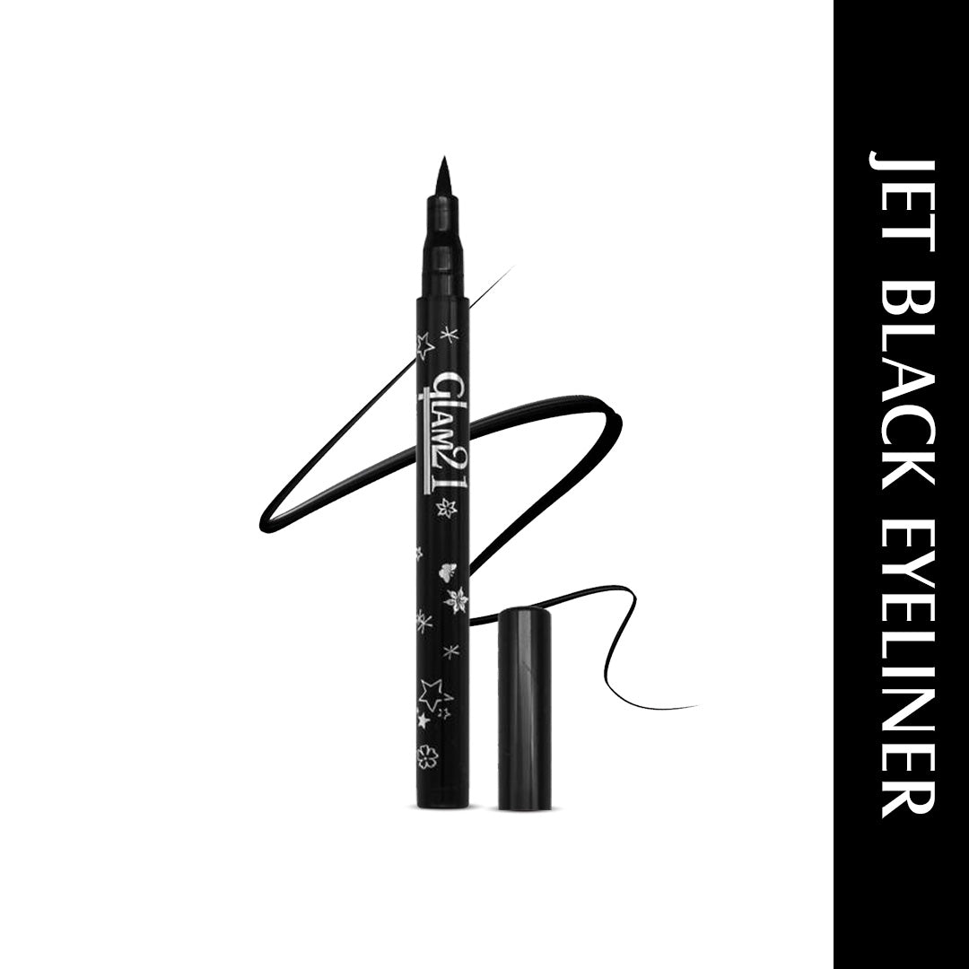 Glam21 Pen Sketch Eyeliner-Intense Matte Black Color Longlasting, Smudge & Waterproof 2 ml (Black)