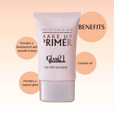 Glam21 Moisturizing Makeup Primer Oil-free Silk Base|Minimize Pore, Natural Bright Skin Primer - 25 ml Natural)