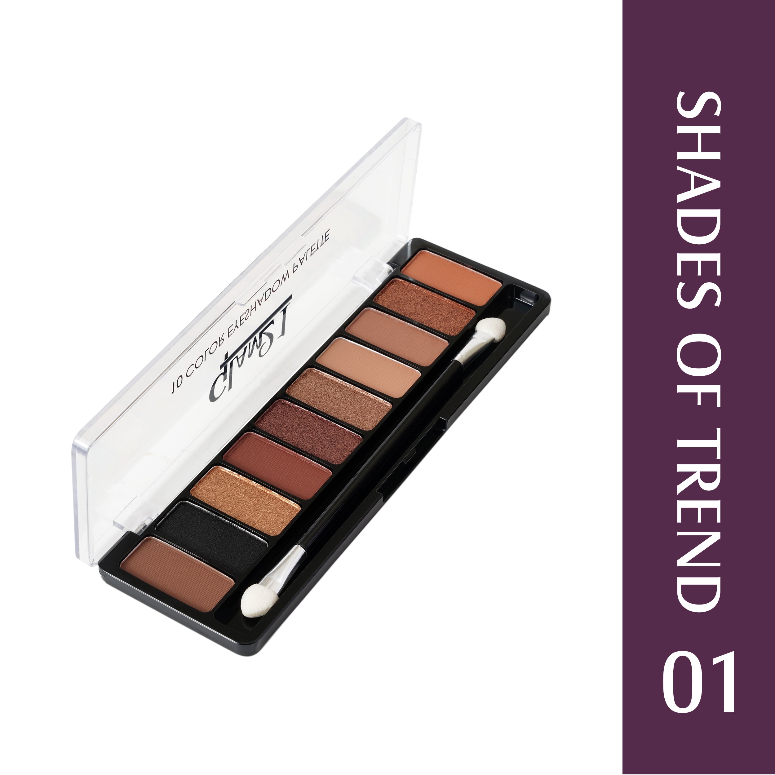 Glam21 10 Color Eyeshadow Palette - Soft Matte & Creamy Shimmer in Just One Swipe 8.8 g (Shade-01)