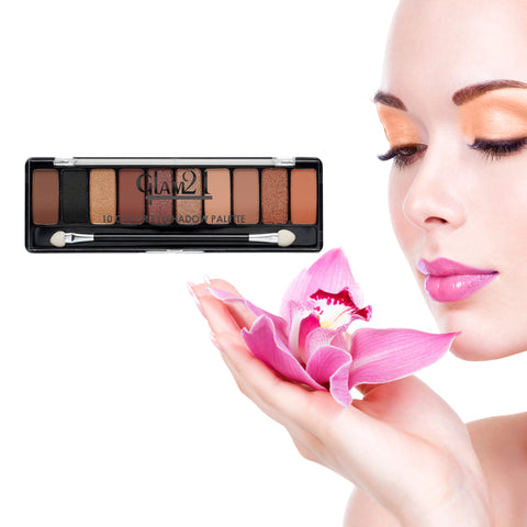 Glam21 10 Color Eyeshadow Palette - Soft Matte & Creamy Shimmer in Just One Swipe 8.8 g (Shade-01)