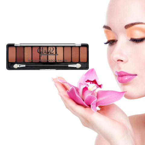 Glam21 10 Color Eyeshadow Palette - Soft Matte & Creamy Shimmer in Just One Swipe 8.8 g (Shade-02)