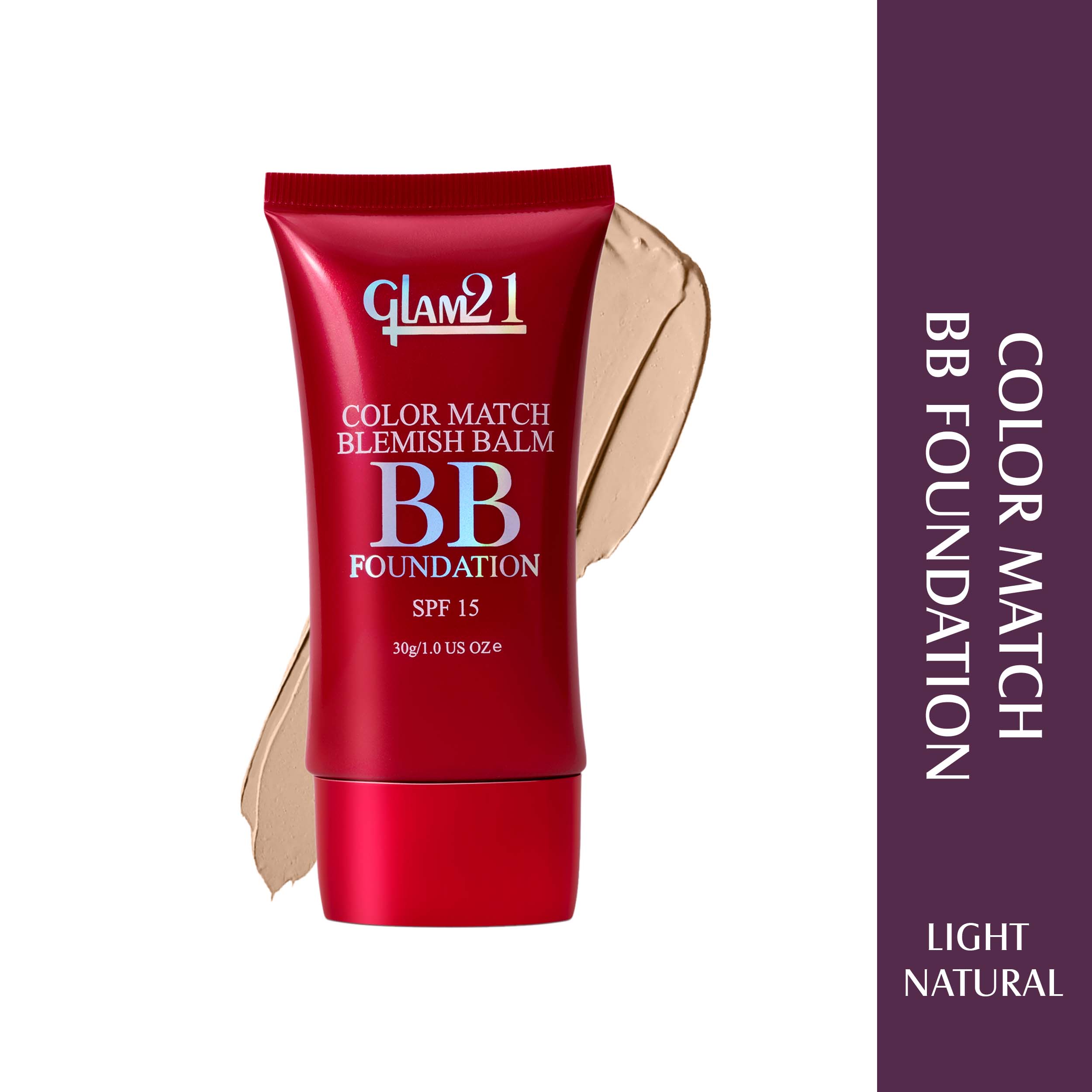 Glam21 Color Match BB Foundation SPF15 Dual Purpose Foundation & Sunscreen| Non-greasy Formula(Light Natural-01, 30 g)