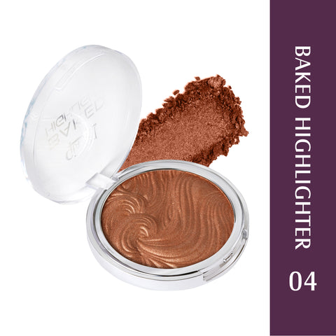 Glam21 Baked Highlighter with Silky Pigments Shimmer Look & Longlasting Mettalic Finish Highlighter, 2.8 g (Shade-04)