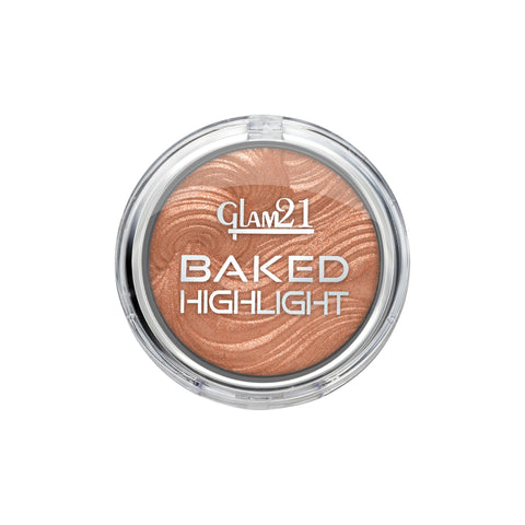 Glam21 Baked Highlighter with Silky Pigments Shimmer Look & Longlasting Mettalic Finish Highlighter, 2.8 g (Shade-05)