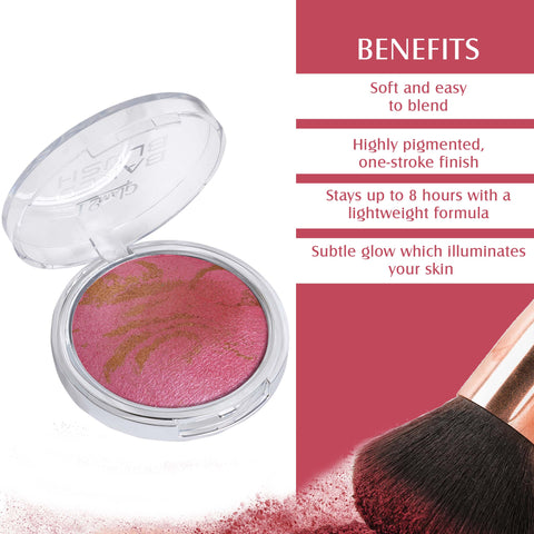 Glam21 Baked Blush Highly Pigmented Formula, Long-Lasting, Illuminating Texture, 6g (Shade-02)