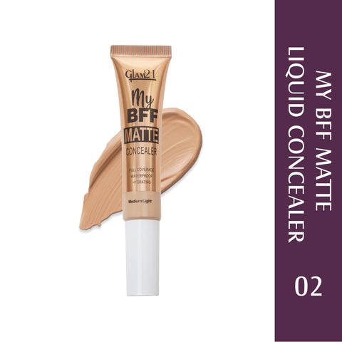 Glam21 My BFF Matte Liquid Concealer-Conceal,Contour,&Highlights Your Face|Matte Finish Concealer (Medium Light, 8 g)