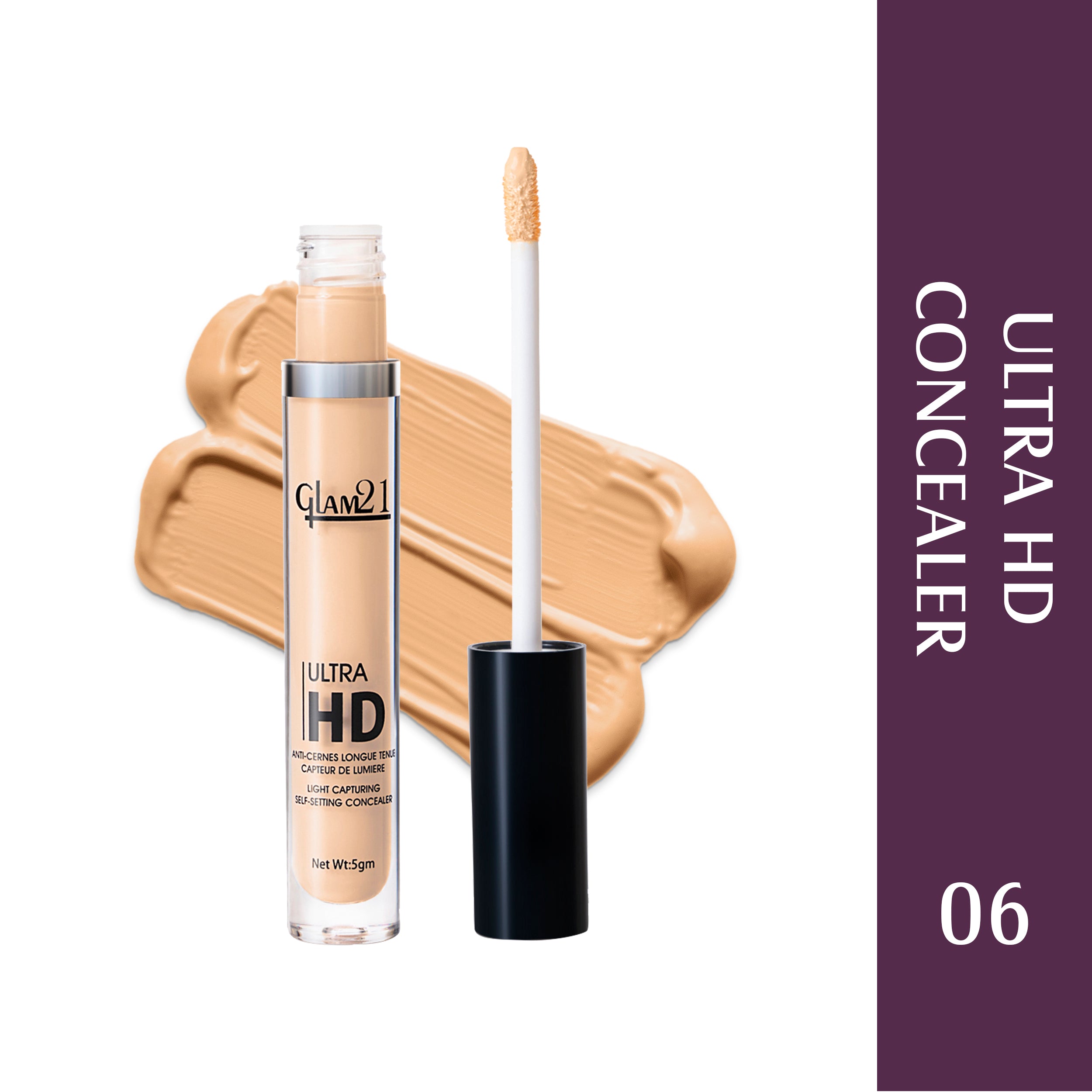 Glam21 Ultra HD Liquid Concealer for HD Finish | Non-sticky & Long Lasting Matte Finish Concealer (Toast, 5 g)