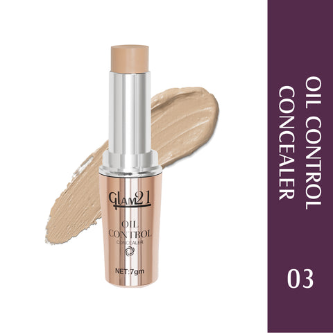 Glam21 Oil Control Concealer-Long Lasting upto 8-12hrs|Non-Sticky Texture,Matte Finish Concealer (Shade -03, 7 g)