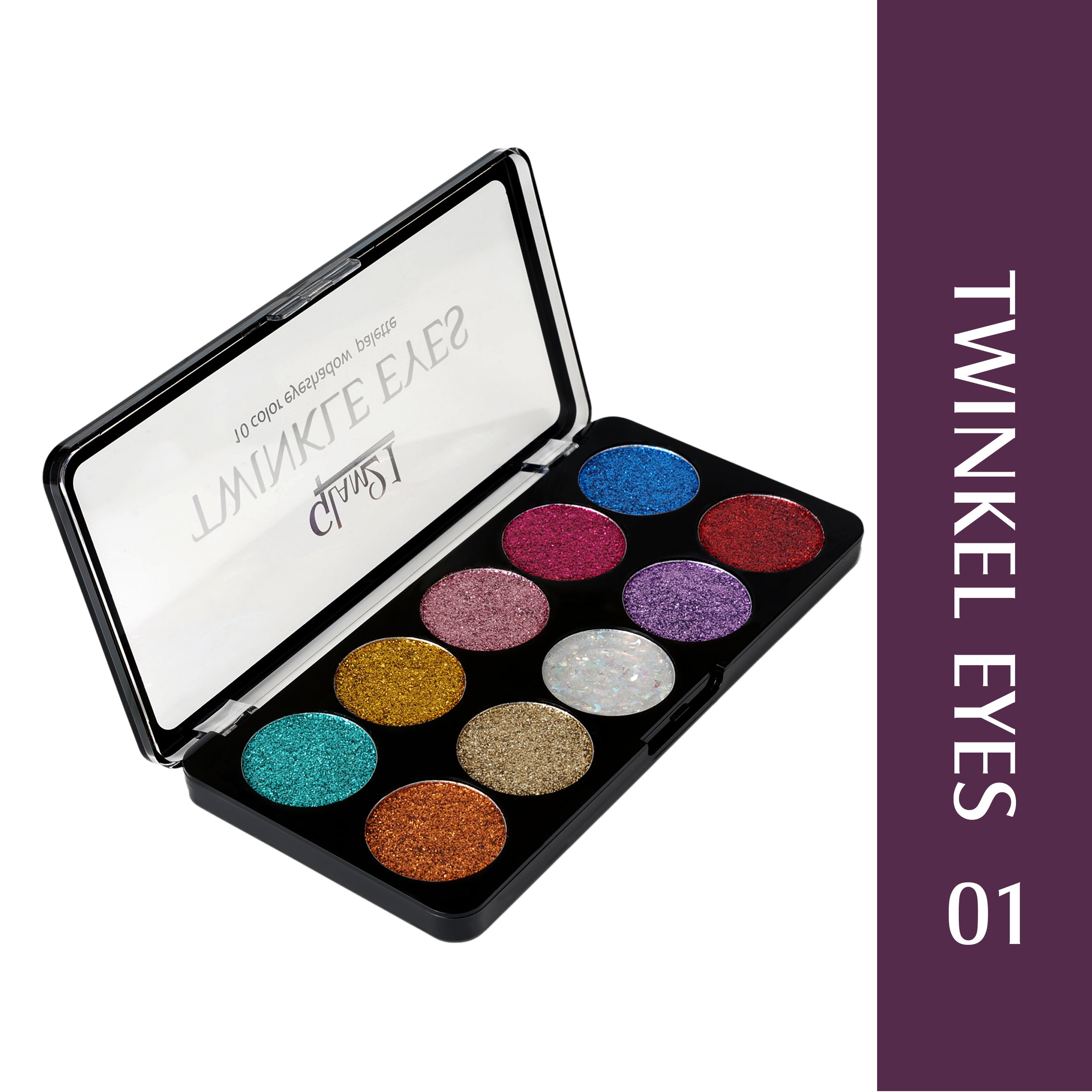 Glam21 Twinkle Eyes Glitter Palette|10 Cream Based Highly Pigmented Shades|Non Sticky Look -13gm-01-NA-13gm