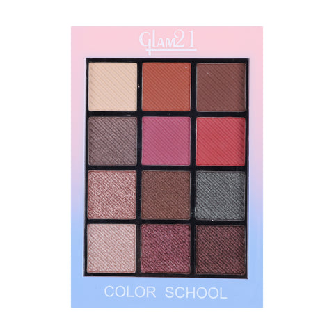 Glam21 Color School Eyeshadow Palette 12 Versatile Colors Long-Staying|Sparkles & Matte 10 g (Shade-03)