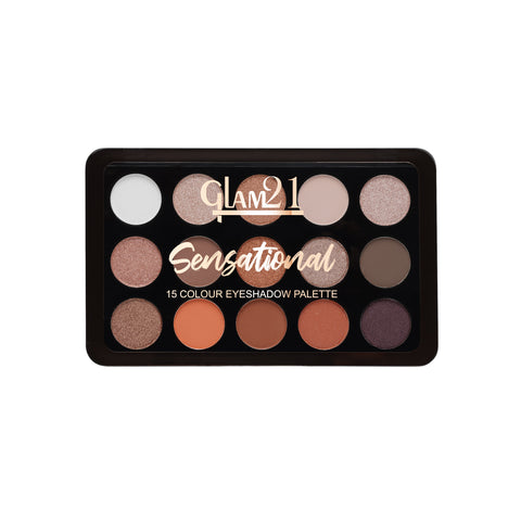 Glam21 Sensational 15 Colour Eyeshadow Palette-Unique Combination of Mattes & Shimmers 14 g (Shade-01)