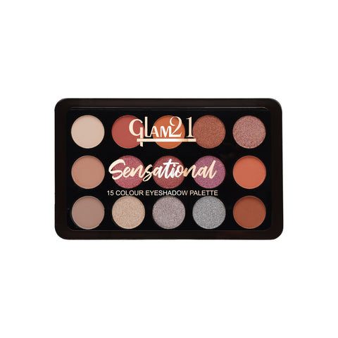 Glam21 Sensational 15 Colour Eyeshadow Palette-Unique Combination of Mattes & Shimmers 14 g (Shade-03)