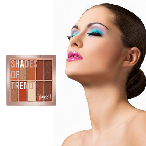 Glam21 Shades of Trend Eyeshadow Palette 10 Highly Pigmented Shades Shimmery Finish, 12gm Shade -01