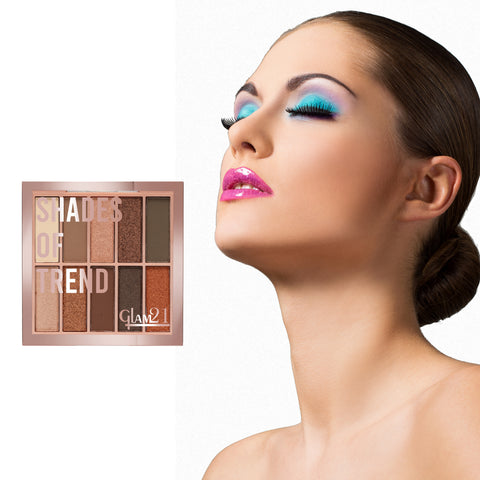 Glam21 Shades of Trend Eyeshadow Palette 10 Highly Pigmented Shades Shimmery Finish, 12gm Shade -02