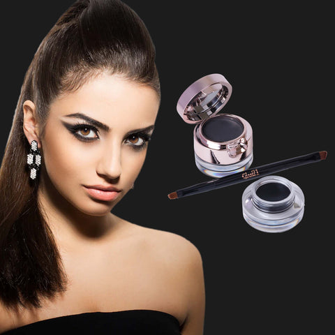 Glam21 2-in-1 Eyebrow & Gel Eyeliner | Intense Black Color | Quick Drying & Lasts 24 hrs | Smudge & Water Proof | 4 g