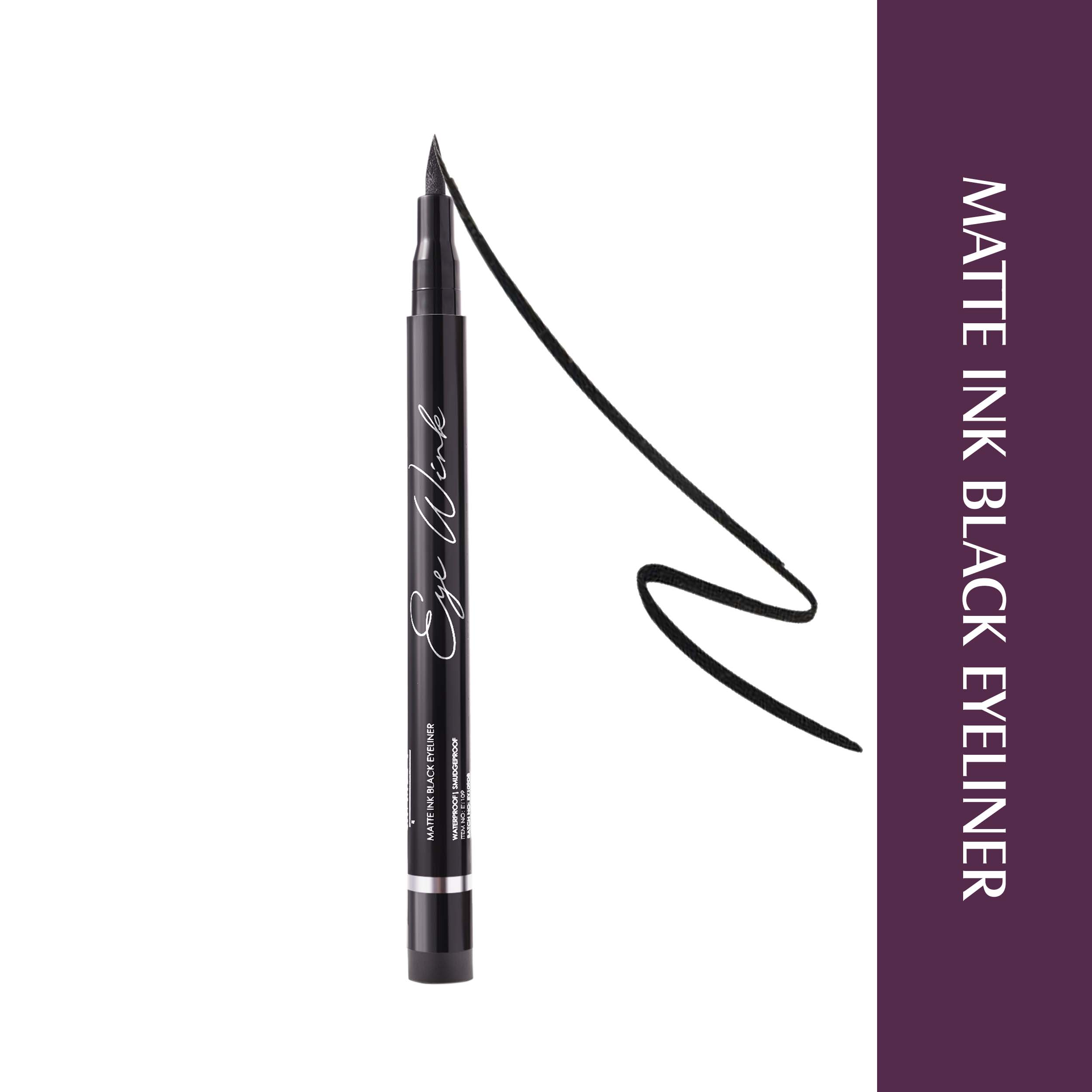 Glam21 Liquid Eye Pen | Intense Black Color | Long- Lasting | Highly Pigmented | Smudge Proof| 1.2 g (Black)