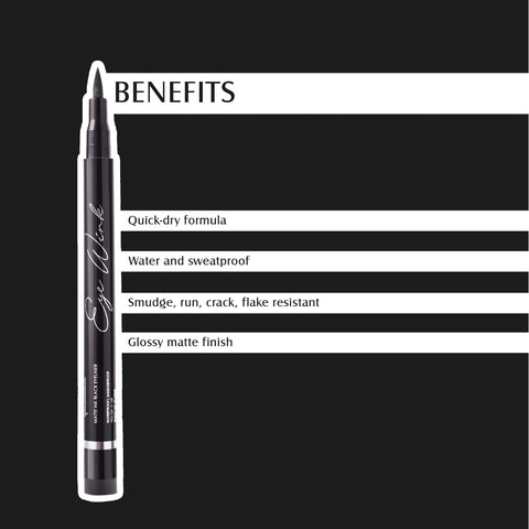 Glam21 Liquid Eye Pen | Intense Black Color | Long- Lasting | Highly Pigmented | Smudge Proof| 1.2 g (Black)