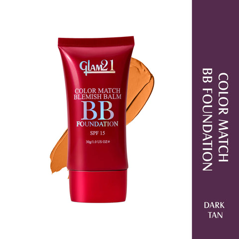 Glam21 Color Match BB Foundation SPF15 Dual Purpose Foundation & Sunscreen| Non-greasy Formula(Dark Tan-06, 30 g)