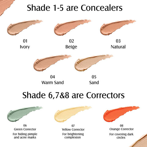 Glam21 Conceal Me Studio Finish Concealer & Corrector |Easily Blendable & Lightweight Concealer (02-Beige, 7 g)