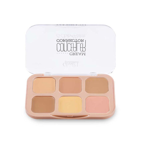 Glam21 Cream Concealer Corrector Palette | Non-sticky & Lightweight Concealer for Face Makeup (Light Lustre, 9 g)