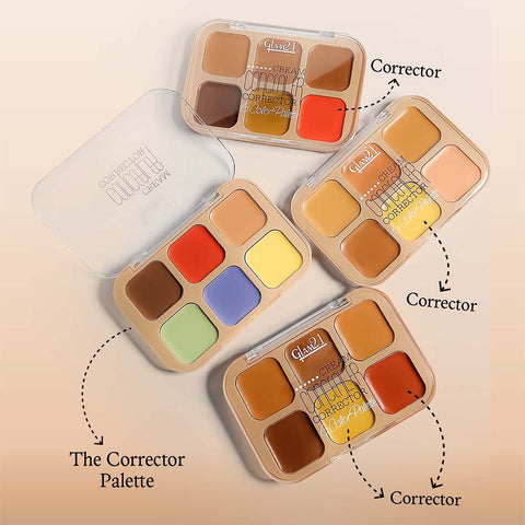 Glam21 Cream Concealer Corrector Palette | Non-sticky & Lightweight Concealer for Face Makeup (Light Lustre, 9 g)