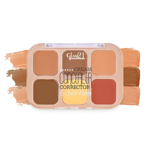 Glam21 Cream Concealer Corrector Palette | Non-sticky & Lightweight Concealer for Face Makeup (Medium Madness, 9 g)