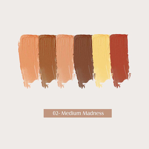 Glam21 Cream Concealer Corrector Palette | Non-sticky & Lightweight Concealer for Face Makeup (Medium Madness, 9 g)