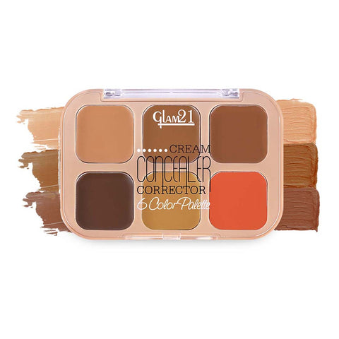 Glam21 Cream Concealer Corrector Palette | Non-sticky & Lightweight Concealer for Face Makeup (Deep Dawn, 9 g)