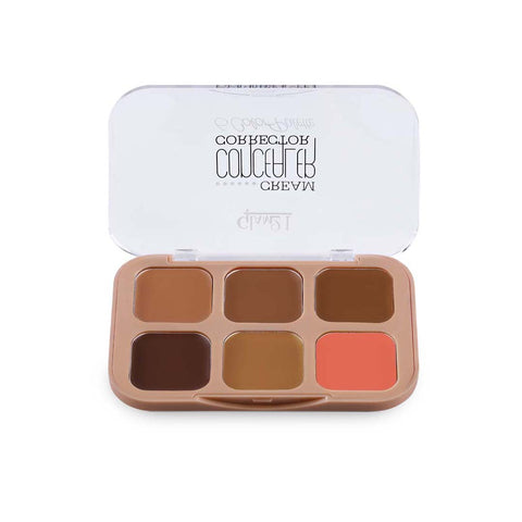 Glam21 Cream Concealer Corrector Palette | Non-sticky & Lightweight Concealer for Face Makeup (Deep Dawn, 9 g)