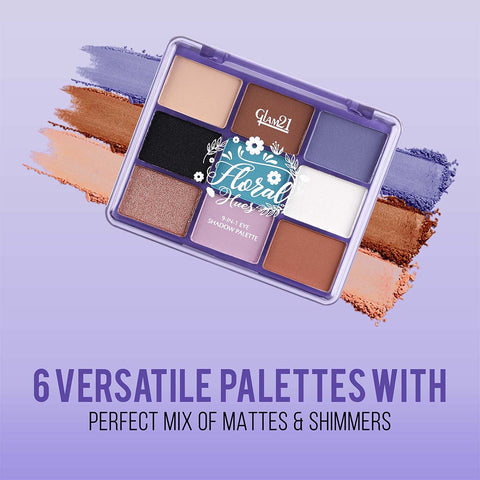 Glam21 Floral Hues 9in1 Eyeshadow Palette | Super-blendable, Smudge-proof 7.2 g (Daisy)