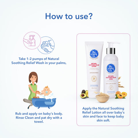 The Moms Co Very Dry, Sensitive Skin Solution | 24 Hours Clinically Proven Moisturising | The Moms Co. Sensitive Skin Baby Wash and Baby Lotion works for Skin Redness, Rashes and Eczema-prone skin