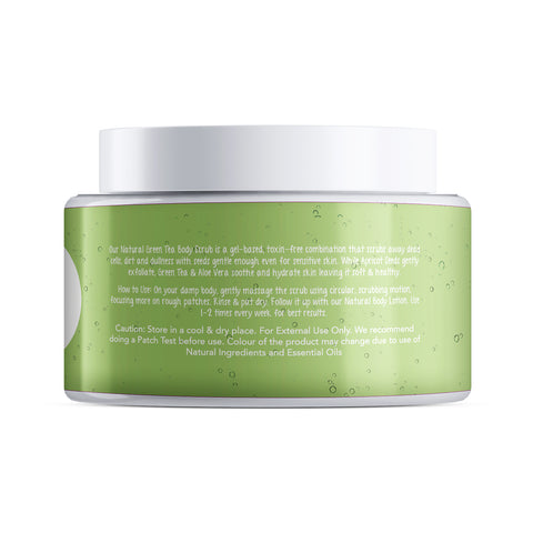 The Moms Co. Natural Green Tea Body Scrub I Gentle Exfoliation & Detox l With Apricot seed, Black Sand and Vitamin C (100 gm)