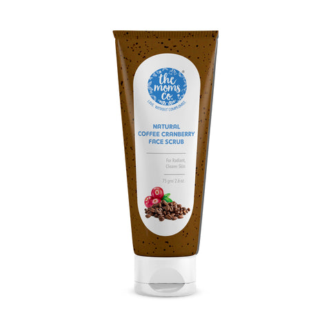 The Moms Co Natural Cranberry Coffee Face Scrub for Radiant and Clearer Skin with Cranberry , Coffee and Vitamin C (75gms)