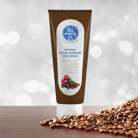 The Moms Co Natural Cranberry Coffee Face Scrub for Radiant and Clearer Skin with Cranberry , Coffee and Vitamin C (75gms)