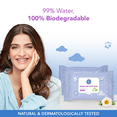 The Moms Co. Natural 99% Water Baby Wipes