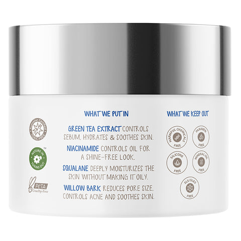 The Moms Co. Natural Green Tea Face Cream l Light Weight l Non-Greasy l Hydration l Controls Acne & Redness l Green Tea l 50 Gms