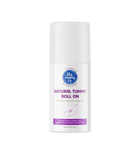 The Moms Co. Natural Tummy Roll On 40 ml l Eases Stomach Pain l Relief Indigestion & Constipation l Hing & Fennel Oil l 40ml