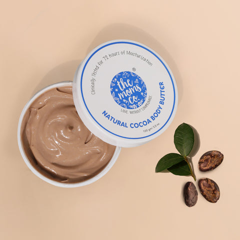 The Moms Co. Natural Cocoa Body Butter - The Ideal Moisturizer for Dry Skin |Moisturizes & Nourishes Skin | With Shea & Cocoa Butters-100 Gm