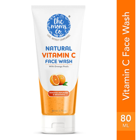 The Moms Co. Vitamin C Face Wash | For Women & Men |Natural | Orange Beads I 80ml