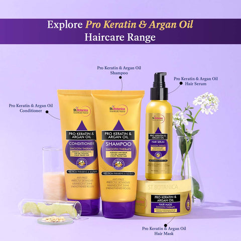 St.Botanica Pro Keratin & Argan Oil Hair Mask, Intensive Conditioning For Dry, Damaged, Color Treated Hair, 200 ml