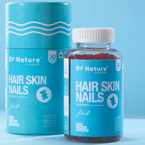 By Nature Hair Skin Nails Vitamin Gummies | Biotin | Folic Acid | Vitamins | (30 Days Pack)