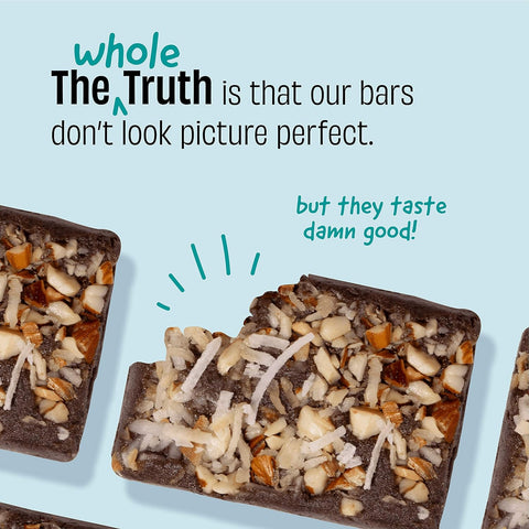 The Whole Truth - Protein Bars | SUPER SAVER PACK | Pack of 12 x 52g each | Nutritional Healthy Snacks | No Gluten | Sugarfree & No Artificial Sweeteners | No Preservatives | All Natural Ingredients