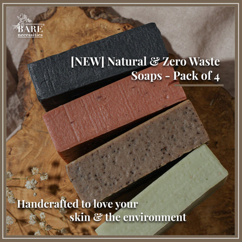 Bare Necessities Spa Bars | Pack of 4 | 300gm (Soothe Operator, Rhassoul Dazzle, Dark Knight and Brew For The Soul)