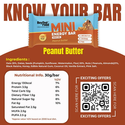 Beyond Food Mini energy bars - Assorted | Pack of 6 | 6x30g