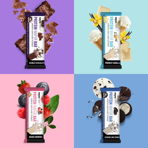 Snactivate Protein Wafer Bars Assorted All flavours Combo - Double Chocolate, Cookies & Creme, French Vanilla & Mixed Berries | Whey Protein Bars | Keto Friendly, Healthy Energy Bars | No Preservatives | 40 gm (Pack of 24)