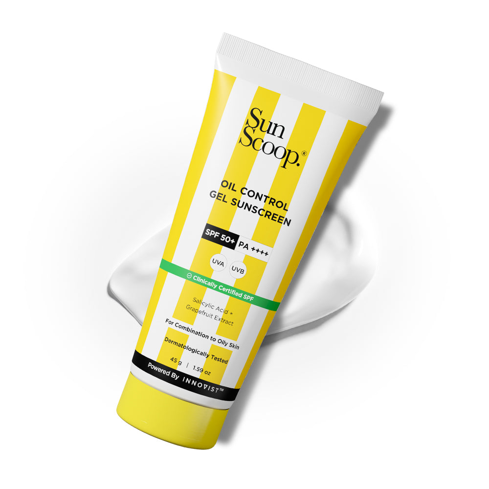 Sunscoop Oil-Control Gel Sunscreen | SPF 50+, PA++++ | Mineral Oil Free | Controls Excess Oil | 45 g