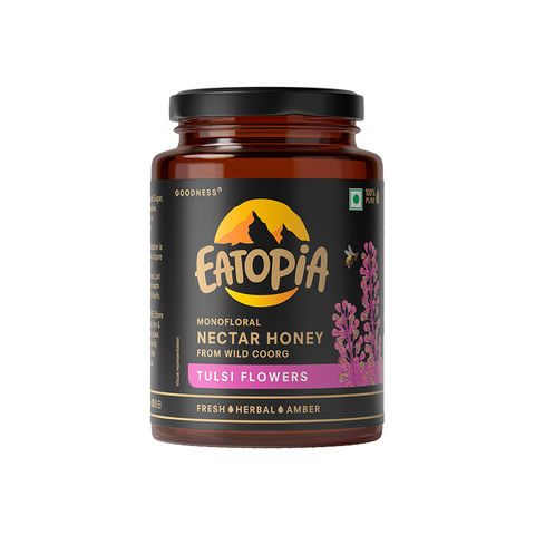 Eatopia 100% Pure Natural Honey Tulsi Flower Monofloral Honey | No added Sugar | No Chemicals