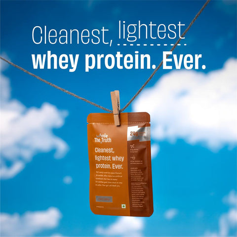 The Whole Truth Whey Protein Isolate+Concentrate | Cold Coffee 210g (Pack of 6) | 24g Protein/Sachet 6.4g BCAA | 100% Authentic & No Adulteration | Clean, Light & Easy to Digest | Sample & Travel Pack