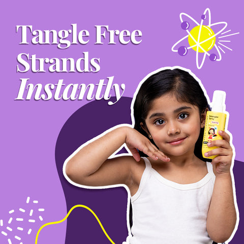 Bare Anatomy Junior Detangler Hair Spray | For 3+ Year Old Kids | Strengthens & Detangles | Tear Free, Creamy & Non Greasy | Adds Shine | Aloe Vera & Coconut Milk Protein | 150ml